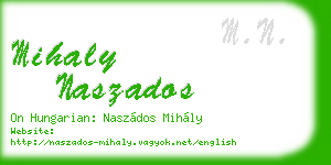mihaly naszados business card